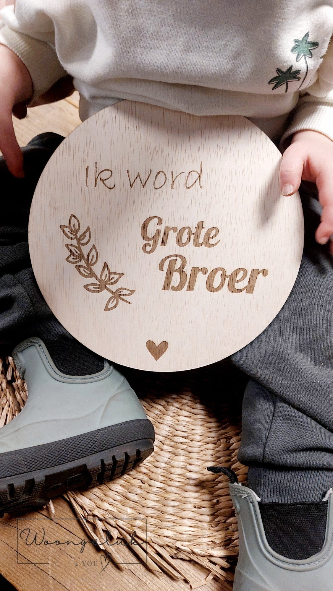 zwangerschapsaankondiging ik wordt grote broer van hout 